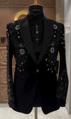 Celestial Black Crystal Tuxedo Suit