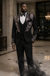 Midnight Blossom Tuxedo Suit