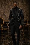 Celestial Black Crystal Tuxedo Suit