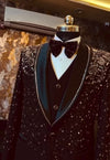 Black Stardust Tuxedo Suit