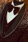 Black Stardust Tuxedo Suit