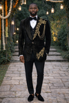 Majestic Gold Noir Tuxedo Suit
