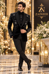 Celestial Black Crystal Tuxedo Suit