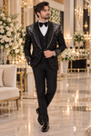 Black Stardust Tuxedo Suit