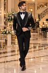 Black Stardust Tuxedo Suit
