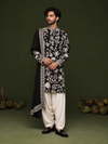 Vasu Black Kurta Set with Patiyala and Dupatta