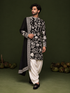 Vasu Black Kurta Set with Patiyala and Dupatta