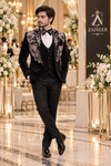 Midnight Blossom Tuxedo Suit