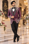 Regal Wine Velvet Tuxedo Suit