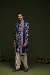 Aruna Navy Kurta set with Patiyala and Dupatta