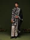 Vasu Black Kurta Set with Patiyala and Dupatta