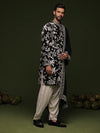 Vasu Black Kurta Set with Patiyala and Dupatta