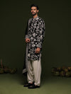 Vasu Black Kurta Set with Patiyala and Dupatta