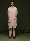 Abhay Light Pink Jacket Kurta Set with Dupatta