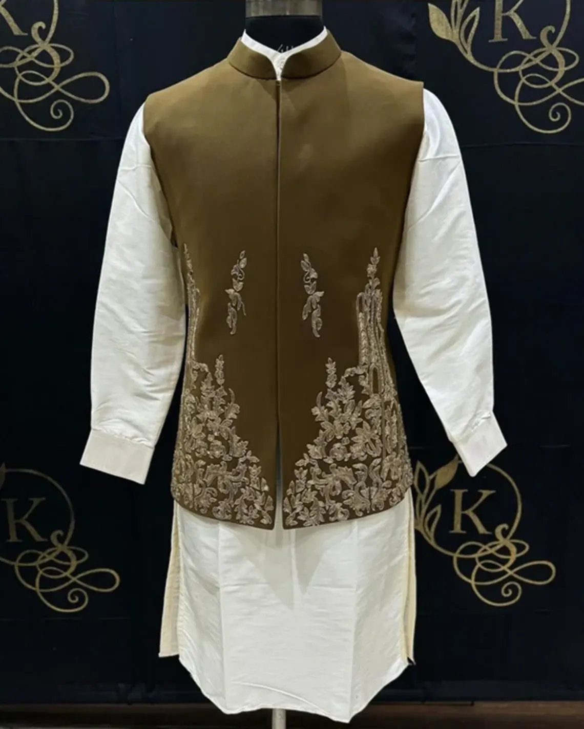 Designer Embroidered Nehru Jacket shahi nehru jacket with kurta set - Image 1