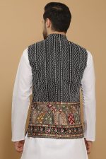 White Kurta Pajama Bandi set, Nehru Jacket set, 3 Piece Jacket Set, Jodhpuri jacket,Wedding dress for Men, Diwali Wear for Men, Made to orde - Image 2