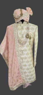 Sultan Safar sherwani set with pagaddi and mala