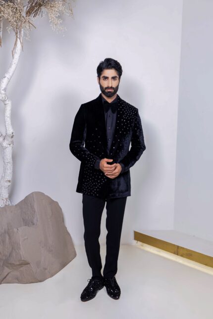 The Black Bloom tuxedo suit