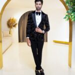 Midnight Brocade tuxedo suit