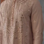 Chaitanya - Mauve Purple Mirror Work Kurta Set with Patiyala and Dupatta