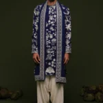 Aruna Navy Kurta set with Patiyala and Dupatta