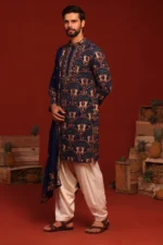 Tanvith Navy Blue Kurta Set - Image 9